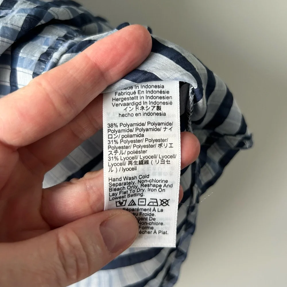 J. Crew blue and white checked short sleeve top